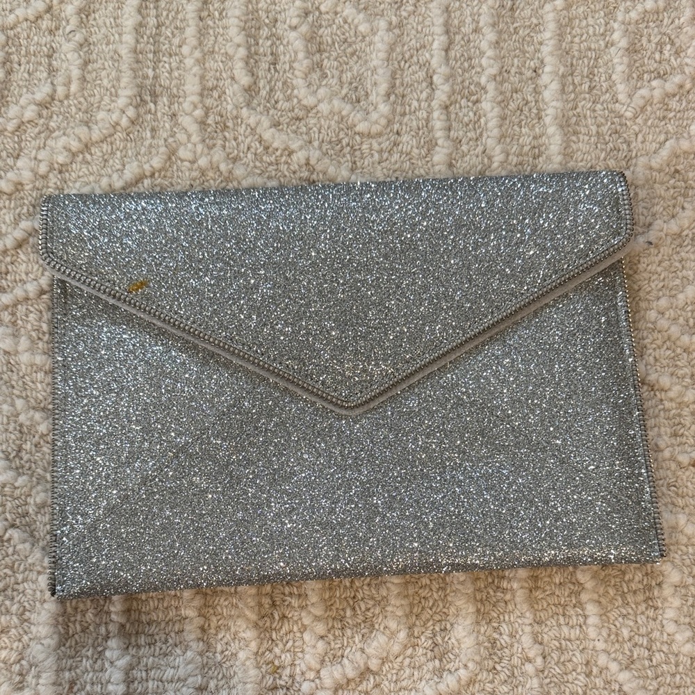 Rebecca Minkoff Sparkling Silver Envelope Clutch